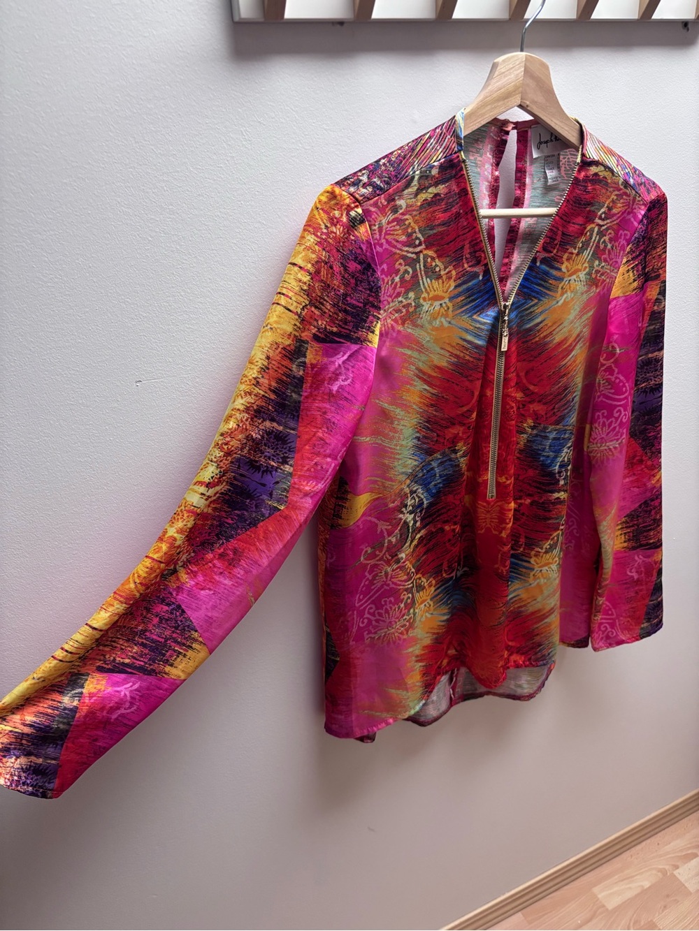 Joseph Ribkoff Vibrant Multicolor Long-Sleeve Blouse - Picture 7 of 8